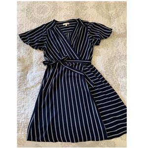 Navy blue striped dress